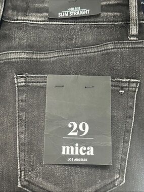 Mica High-Rise Slim Straight Jeans — Black